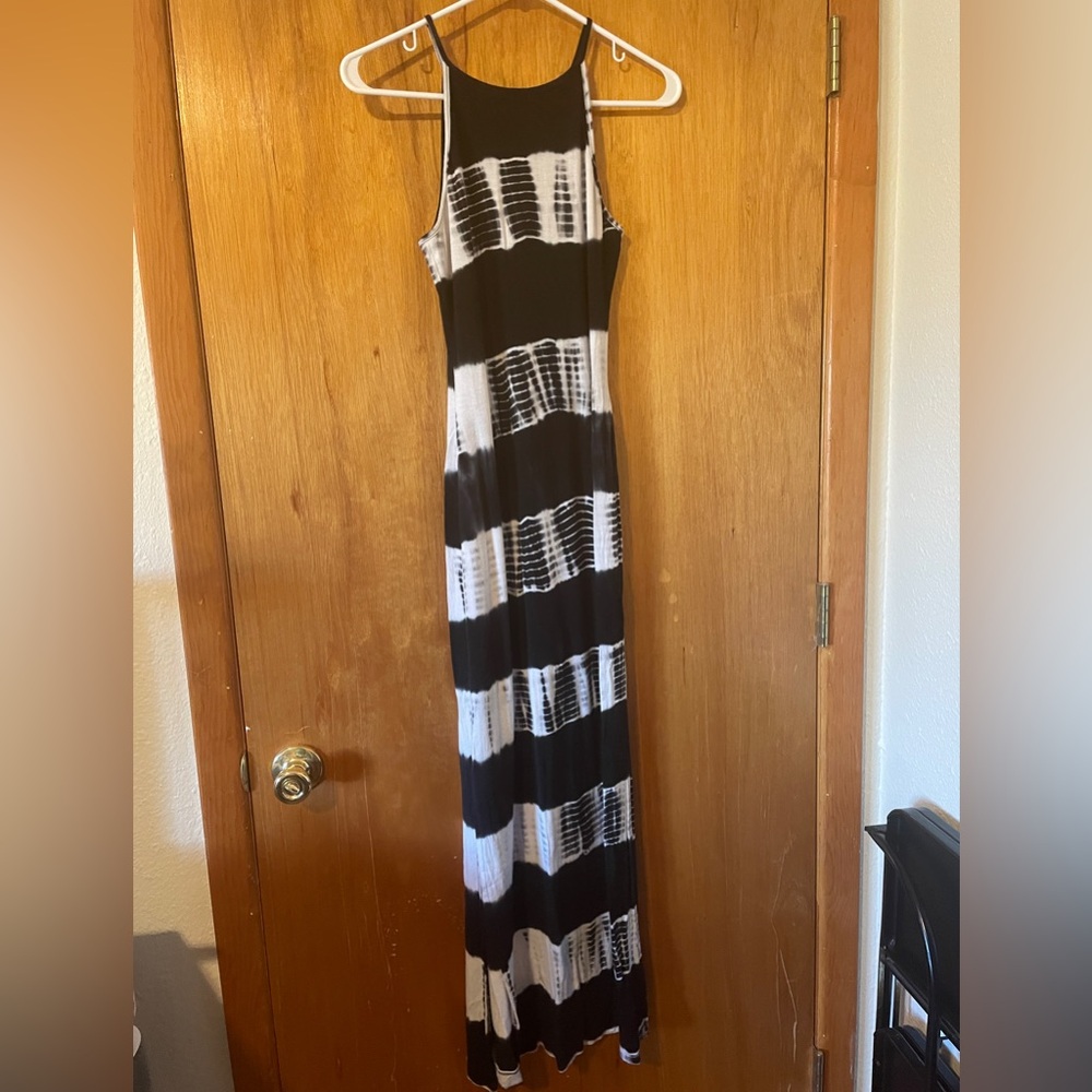 Tye Dye Black & White Maxi Dress XS